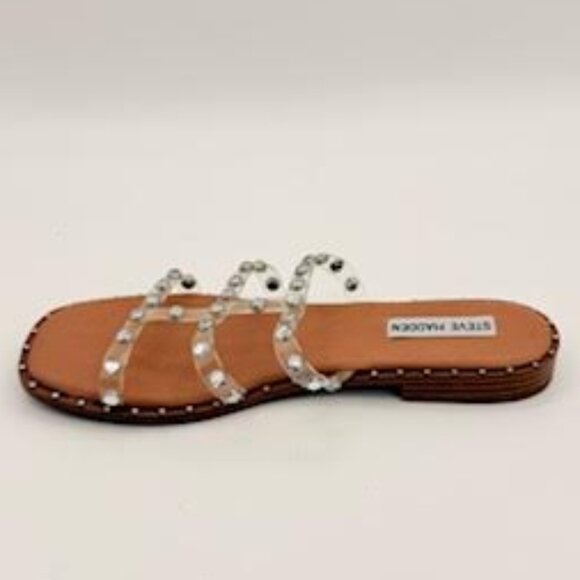 Steve Madden Lynna Studded Jelly Strap Sandals Clear/Neutral Women’s Size 7 - Picture 7 of 9